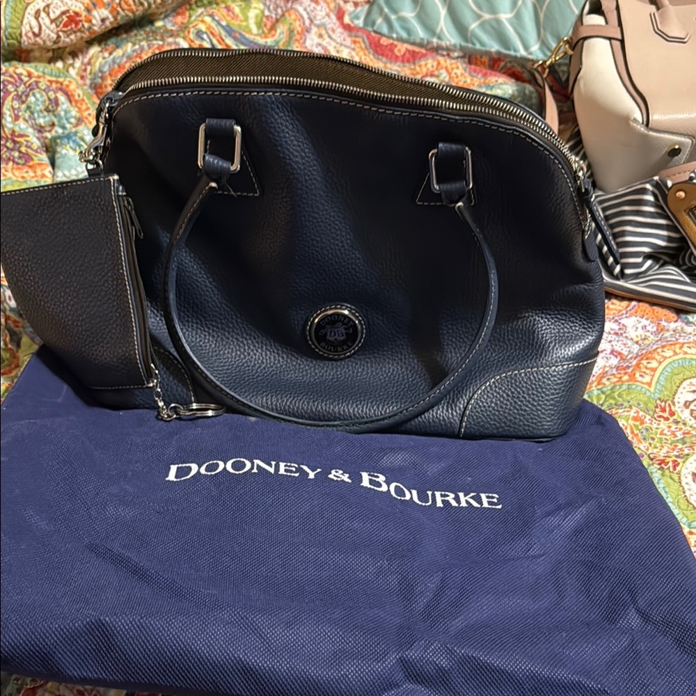 Dooney & Bourke Navy Leather Duffel Bag